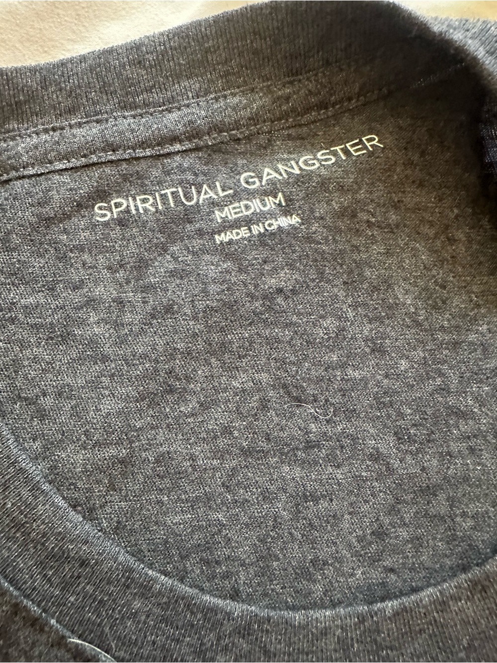 Spiritual Gangster Charcoal Crop Tank with Pink Slogan - Picture 4 of 4